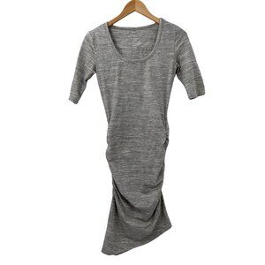 Victorias Secret Bodycon Dress Womens S Gray Stretch Sexy Ruched Asymmetrical